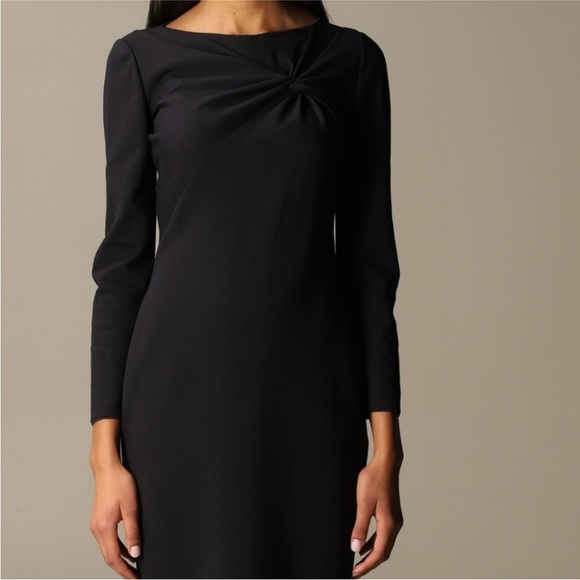 Emporio Armani Elegant Black midi Sleeve Dress Audrey Hepburn - Picture 6 of 16
